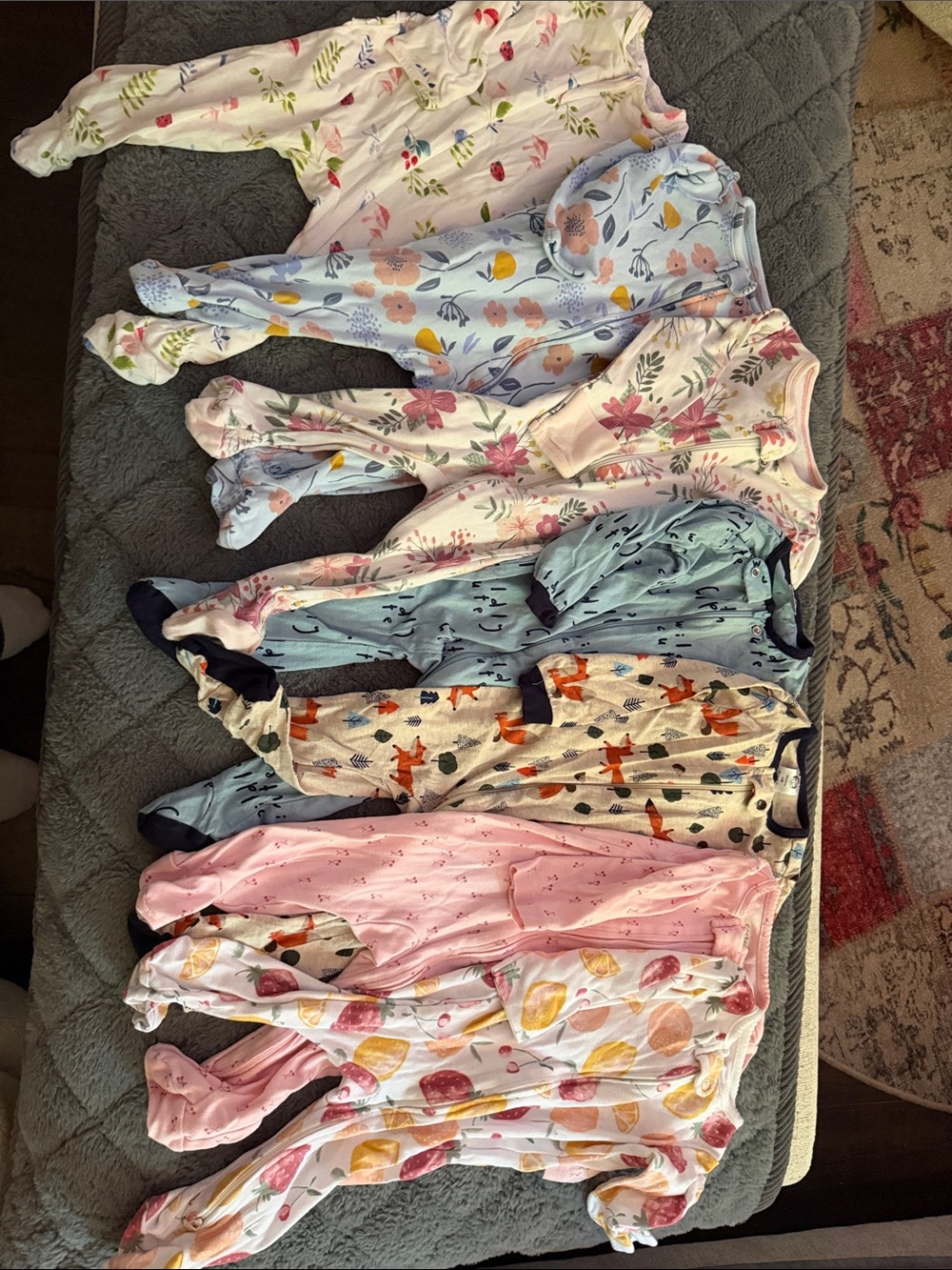 Assorted Floral & Patterned Pink and Blue Kids Pajama Set